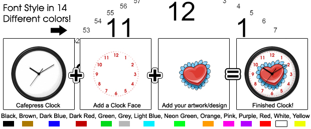 Product picture 14 Arial Clock Faces For Cafepress Clocks