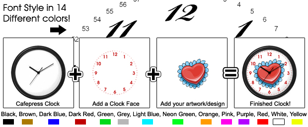 Product picture 14 Bickham Font Clock Faces For Cafepress Clocks