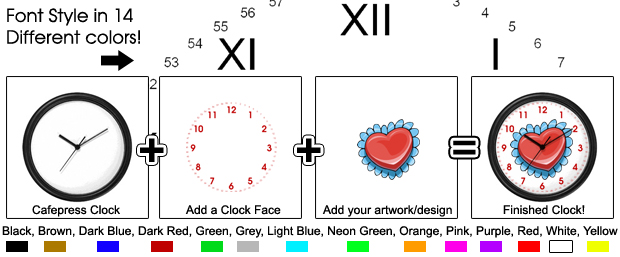 Product picture 14 Roman Numerals Clock Faces For Cafepress Clocks