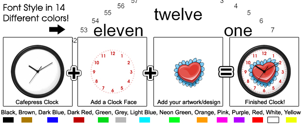 Product picture 14 Word Clock Faces For Cafepress Clocks
